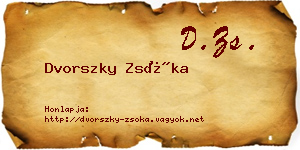 Dvorszky Zsóka névjegykártya