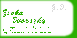 zsoka dvorszky business card